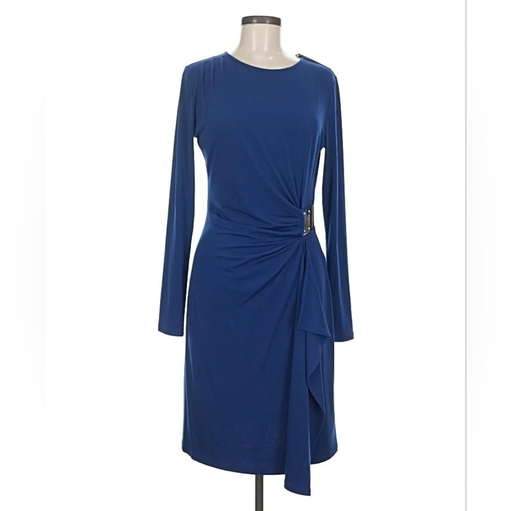 MICHAEL Michael Kors Sapphire Long Sleeve Dress with Silver Detail